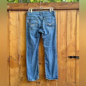 Cinch Ian Medium Stone Wash Mid Rise Bootcut Distressed Jeans 32X30